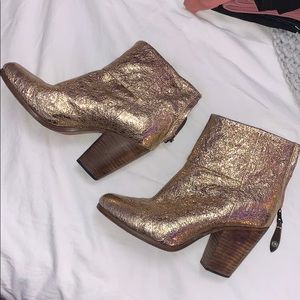 Rag & Bone Gold metallic booties